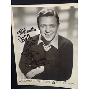 1960's Steve Lawrence Autographed Signed Black & White 8x10 Photo "To Musette"